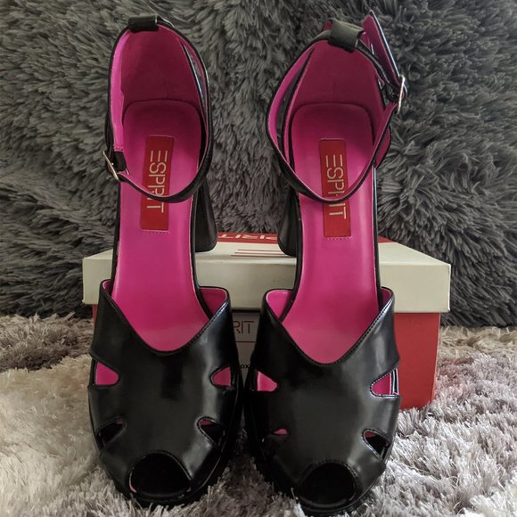 NIB Esprit Black Heels Size 8 - Picture 2 of 7